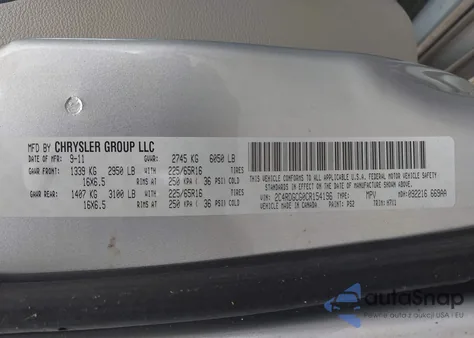 2012 Dodge Grand Caravan Sxt from USA, damaged, VIN 2C4RDGCG0CR154196